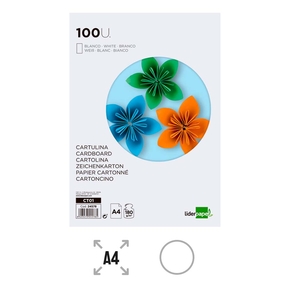 Liderpapel Cartulina A4 180 g (100 Hojas) (Blanco)