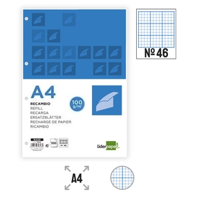 Liderpapel Recambio Papel 100 g Rayado (4 Taladros)