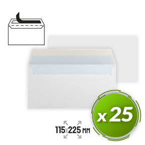 Liderpapel Sobre Blanco Americano 115 x 225 mm (25 Uds.)