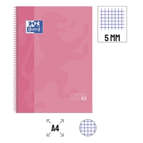 Taccuino Oxford A4 con copertina morbida Soft Touch 5x5 mm (Fenicottero Pastello)