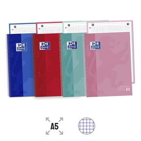 Oxford Carnet A5 Couverture brillante 5x5 mm (Lot de 5)