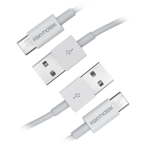 Cavo da USB-A 2.0 a USB Tipo-C Bianco Skynotek 1m (Pack 2 Pz.)