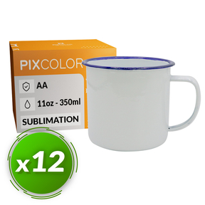 Caneca Retro para Sublimação PixColor (Pack 12 Pç.) - Qualidade AA