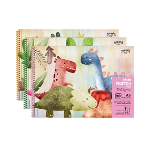 Nokers Kids Dino Zeichenblock A5 150 g – 3er-Pack (3 Stk.)