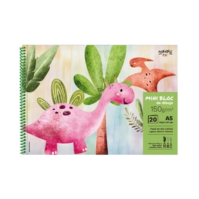 Bloc de Dibujo A5 150 g 20 Hojas Nokers Kids Dino