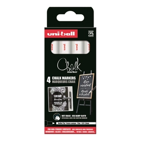 Uni‑Ball Chalk Marker 4 pz Pennarelli Gessetto Liquido