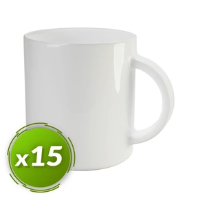 Weißer Sublimationsbecher (Pack 15 Stk.) AAA Qualität 250 ml PixColor