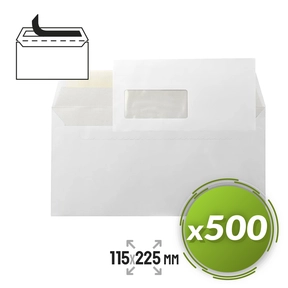 Liderpapel Sobre Americano con Ventana 115x225 mm 500 Uds.