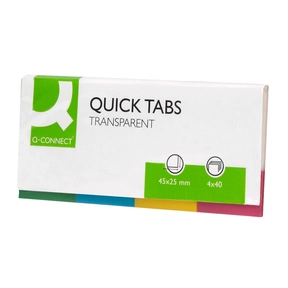 Marcadores Separadores Q-Connect Transp. Pack 4 x 40 uds. 25 x 45 mm