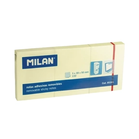 Foglietti Adesivi MILAN Gialli Confezione 3 x 100 pz. 38 x 50 mm