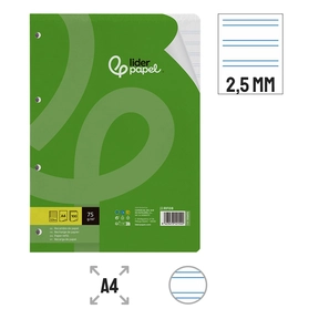 Liderpapel Recarga de papel 60 g Papel Stitched 2,5 mm