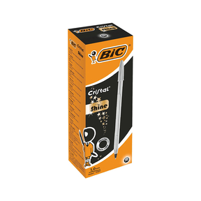 BIC Cristal Shine (Caja 20 Uds.) (Plata - Tinta Negra)