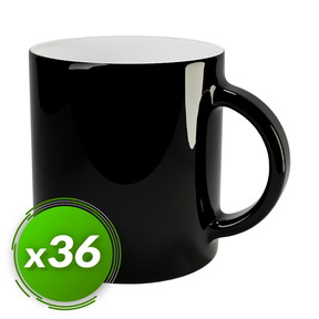 PixColor Tazza a Sublimazione Magica - Qualità Premium AAA (Confezione da 36) (Nero)